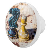 Chess Pawn en Knight - Veteranen Keramische Knop (Rechts)
