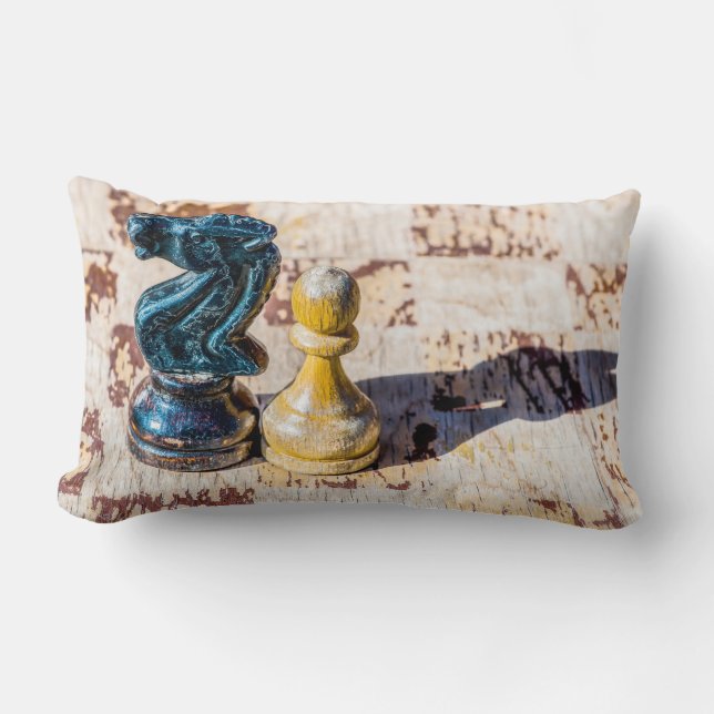 Chess Pawn en Knight - Veteranen Kussen (Voorkant)