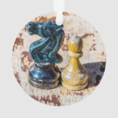 Chess Pawn en Knight - Veteranen Ornament (achterkant)
