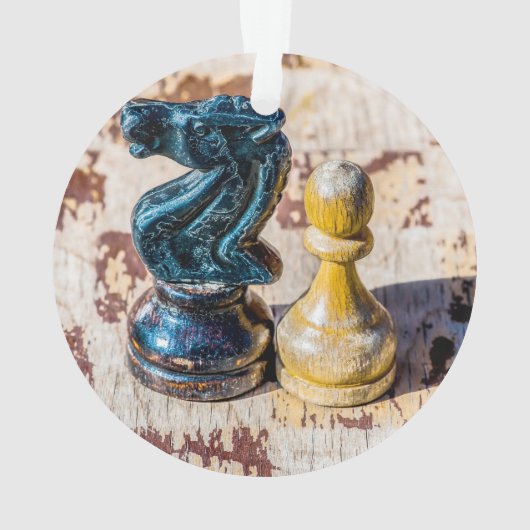 Chess Pawn en Knight - Veteranen Ornament (achterkant)