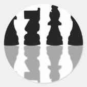 Chess Pices-reflectie Ronde Sticker (Voorkant)