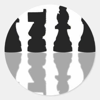 Chess Pices-reflectie Ronde Sticker