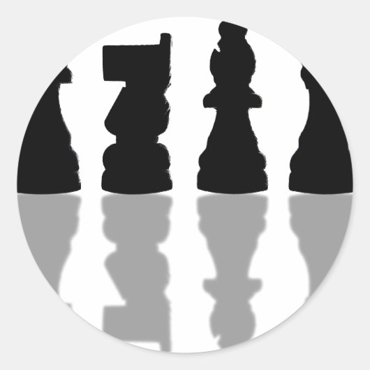 Chess Pices-reflectie Ronde Sticker (Voorkant)