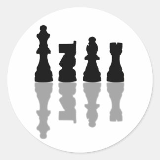 Chess Pices-reflectie Ronde Sticker
