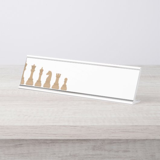 Chess Piece Board Game Bureau Naambordje (Voorkant)