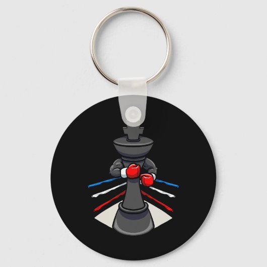 Chess Piece Boxer Boxer Boxing Glove King Sleutelhanger (Voorkant)