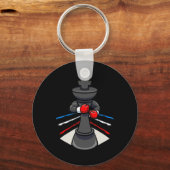 Chess Piece Boxer Boxer Boxing Glove King Sleutelhanger (Voorkant)