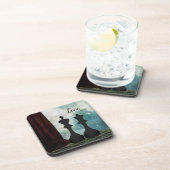 Chess Piece King and Queen Love Couples Bier Onderzetter (Rechterzijde)