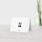 Chess Piece King and Queen Love Couples Kaart (Achterkant)
