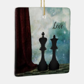 Chess Piece King and Queen Love Couples Keramisch Ornament (Rechts)
