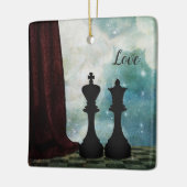 Chess Piece King and Queen Love Couples Keramisch Ornament (Links)