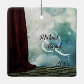 Chess Piece King and Queen Love Couples Keramisch Ornament (Achterkant)