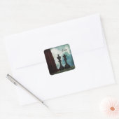 Chess Piece King and Queen Love Couples Vierkante Sticker (Envelop)