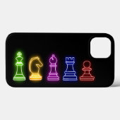 Chess Piece Neon Lights Black Case-Mate iPhone Case (Achterkant (horizontaal))