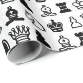Chess Piece Pattern Cadeaupapier (Rol Hoek)