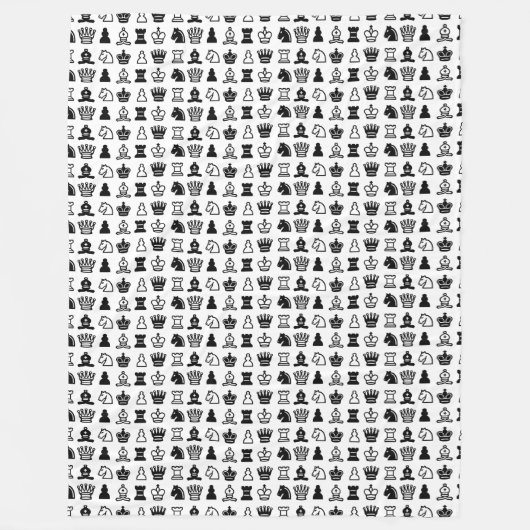 Chess Piece Pattern Fleece Deken (Voorkant)