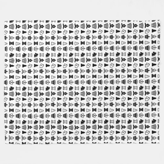Chess Piece Pattern Fleece Deken (Voorkant (Horizontaal))