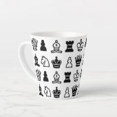Chess Piece Pattern Latte Mok (Linkerhoek)