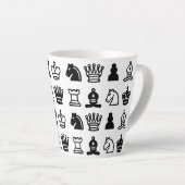 Chess Piece Pattern Latte Mok (Rechterhoek)