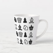 Chess Piece Pattern Latte Mok (Rechts)