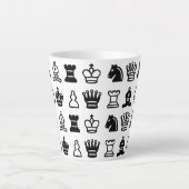 Chess Piece Pattern Latte Mok (Voorkant)