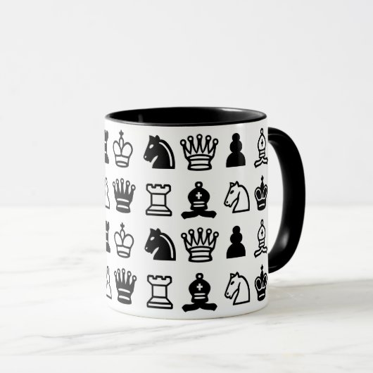 Chess Piece Pattern Mok (Voorkant rechts)