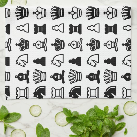 Chess Piece Pattern Theedoek (Gevouwen)