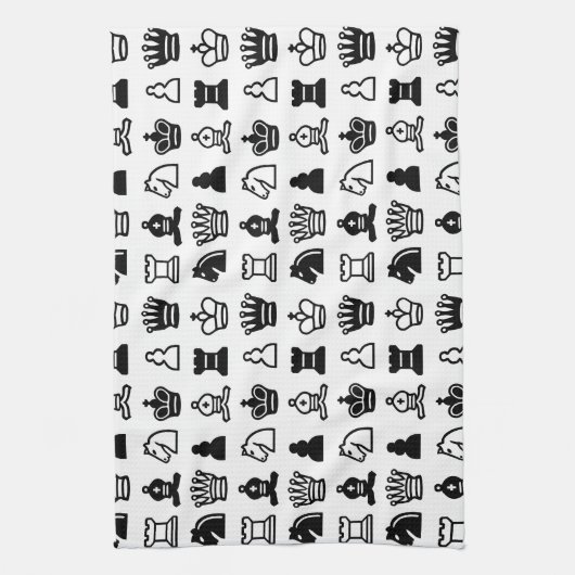 Chess Piece Pattern Theedoek (Verticaal)