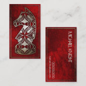 Chess Piece - Red Knight Visitekaartje (Voorkant / Achterkant)