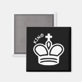 Chess Piece Symbol White King Magneet (Voorkant / Achterkant)