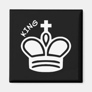 Chess Piece Symbol White King Magneet