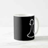 Chess Piece. Wit. Koffiemok (Voorkant rechts)