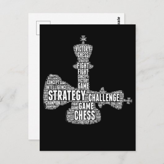 Chess Piece WordStrategy Challenge Board game Briefkaart (Voorkant / Achterkant)