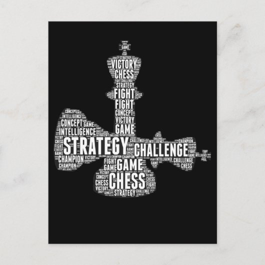 Chess Piece WordStrategy Challenge Board game Briefkaart (Voorkant)