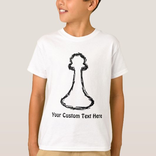 Chess Piece. Zwarte ketch. T-shirt (Voorkant)