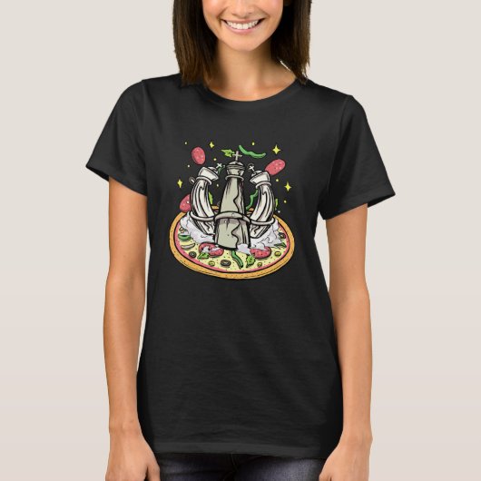 Chess Pieces Board Game Enthusiast For A Pizza T-shirt (Voorkant)
