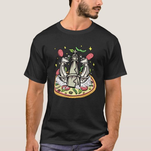 Chess Pieces Board Game Enthusiast For A Pizza T-shirt (Voorkant)