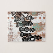 Chess Pieces Jigzaag Puzzle Legpuzzel (Horizontaal)