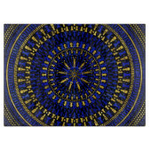 Chess Pieces Mandala - Lapis Lazuli en Gold Snijplank (Voorkant)