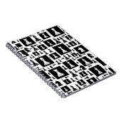 Chess Pieces Pattern - Black and white Notitieboek (Rechterzijde)