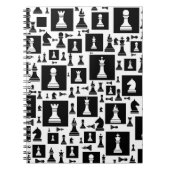 Chess Pieces Pattern - Black and white Notitieboek (Voorkant)