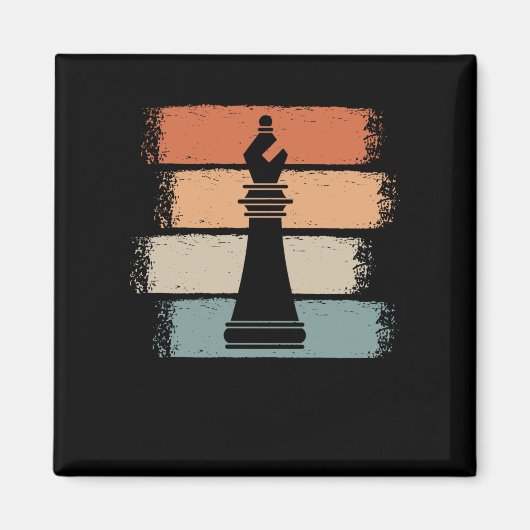 Chess Pieces Retro Magneet (Voorkant)