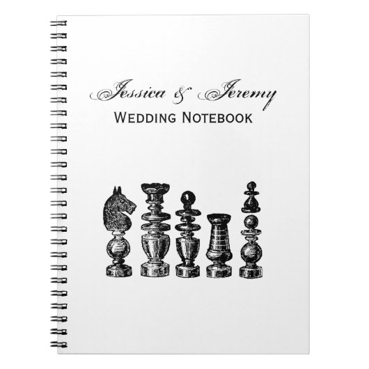 Chess Pieces Vintage Art Notitieboek (Voorkant)