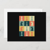 Chess Pieces Vintage Retro Checkmate Board Gift Briefkaart (Voorkant / Achterkant)