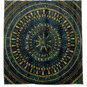 Chess Piecets Mandala - Marmer- en Golden-textuur Douchegordijn (Voorkant)