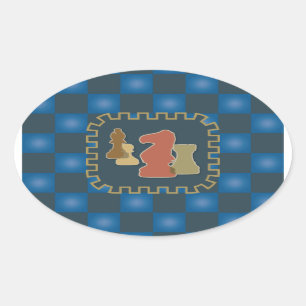 Chess Piecks Blue Sticker