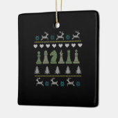 Chess Piecks Ugly Kerstmis Keramisch Ornament (Links)