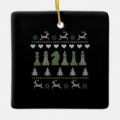 Chess Piecks Ugly Kerstmis Keramisch Ornament (Voorkant)