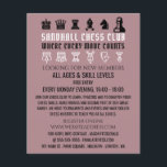 Chess Piecten, Chess Club Adverteren Flyer<br><div class="desc">Chess Piecks,  Chess Club Adverteren broers door de Visitekaartje winkel.</div>
