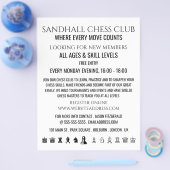 Chess Piecten, Chess Club Adverteren Flyer (Enkel)